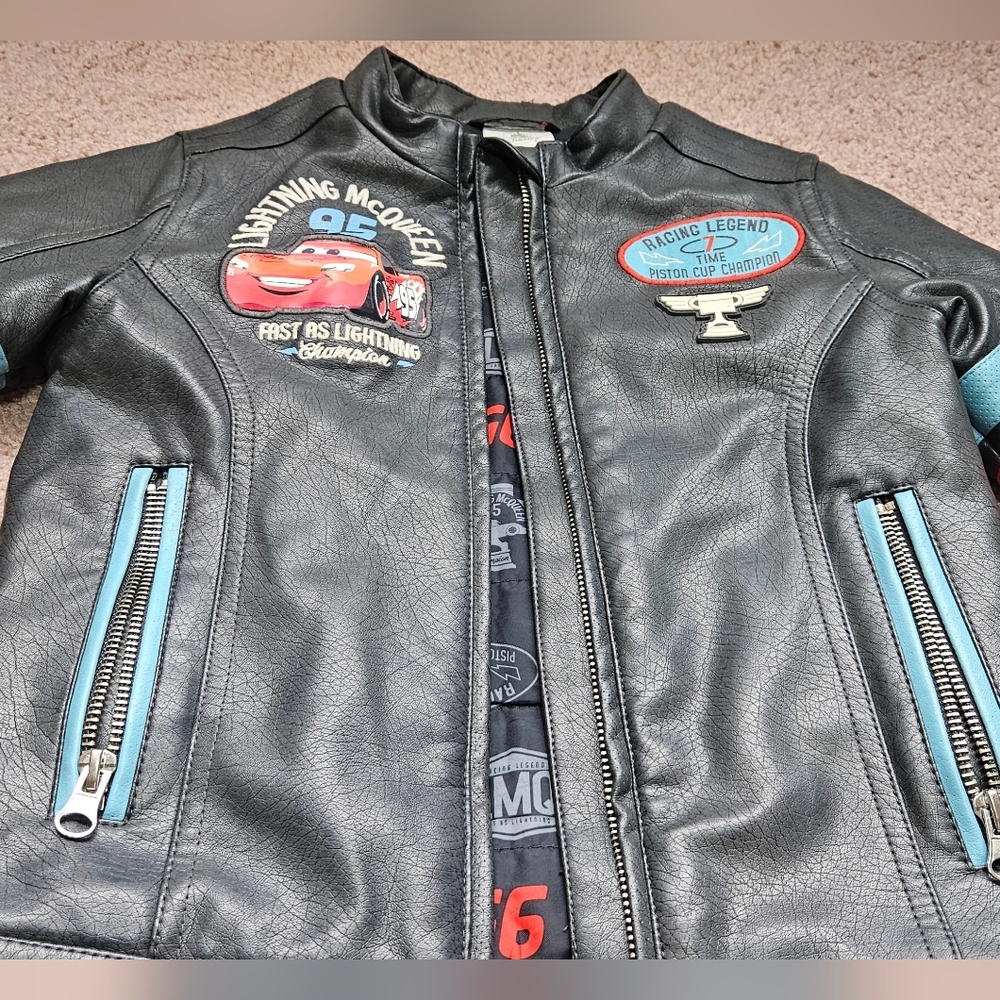 Disney Black Jacket with Red and Gray Racing Logos